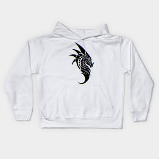 Black dragon tattoo (Glitch, CMYK) Kids Hoodie